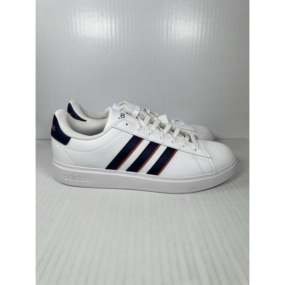 Size 10 Adidas Grand Court 2.0 Men's Athletic Shoes White Navy Casual Sneakers
